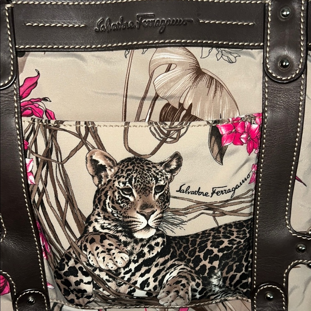 Salvatore Ferragamo Women's Brown and Pink Tote with Matching Wallet. RARE